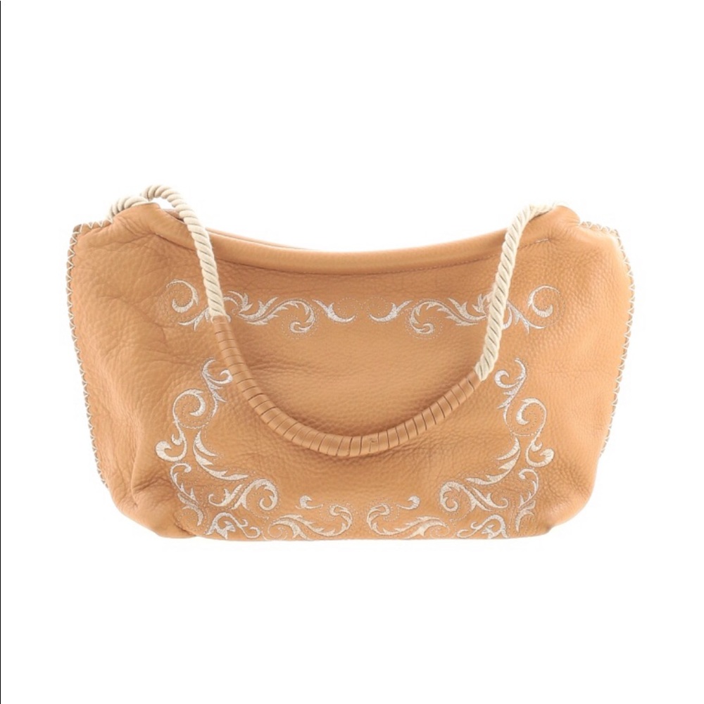Carla Mancini Leather Embroidered Handbag
